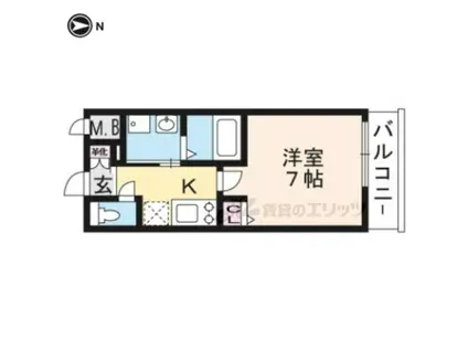エスカーサ京都四条梅津(1K/7階)の間取り写真