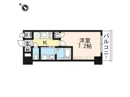 エスカーサ京都四条梅津(1K/7階)の間取り写真