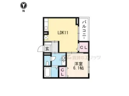 ルル オブ 蛇塚 プログレッソ(1LDK/2階)の間取り写真