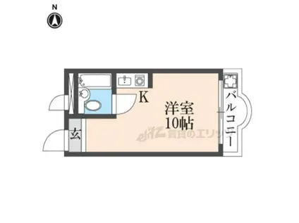 奈良アサカハイツ東(ワンルーム/5階)の間取り写真