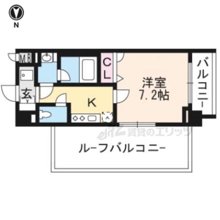 ヴィラ岡崎神宮(1K/4階)の間取り写真