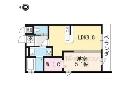 クレスト烏丸松原(1LDK/4階)の間取り写真