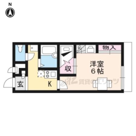 レオパレス 萩ヶ丘(1K/2階)の間取り写真