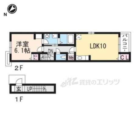 FORESTA寺田(1LDK/2階)の間取り写真