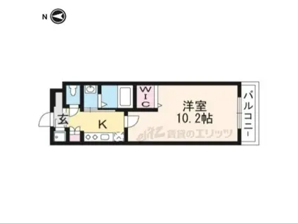 アドバンス京都北大路レフィナード(1K/1階)の間取り写真