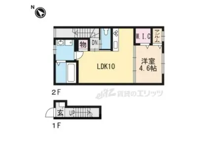 カルフール(1LDK/2階)の間取り写真