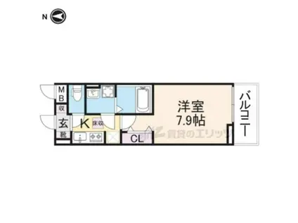 サンセレノ トレ(1K/2階)の間取り写真