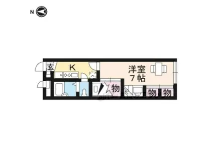 レオパレス千々川(1K/1階)の間取り写真