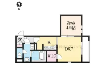 ミランダ阿星(1DK/1階)の間取り写真