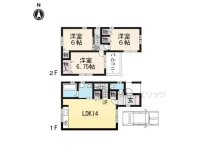 阪急電鉄京都線 洛西口駅 徒歩29分 2階建 築7年(3LDK)の間取り写真