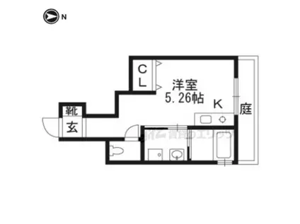 GARNET RESIDENCE 京都中殿田(ワンルーム/1階)の間取り写真