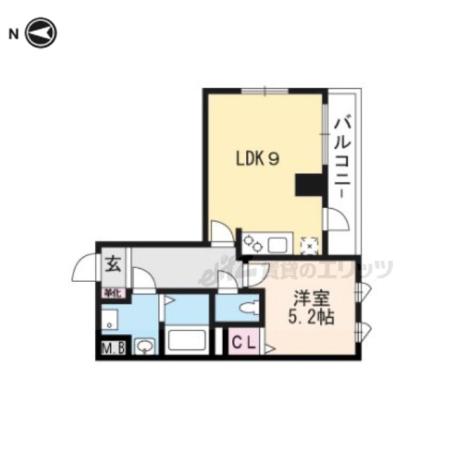 クレアーレ大津駅前(1LDK/5階)の間取り写真