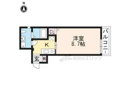 サンプット七条壬生(1K/1階)の間取り写真