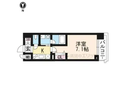 べラジオ京都烏丸十条(1K/4階)の間取り写真