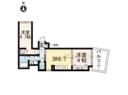 INSIGHT REPOS YAMASHINA ONO(2DK/2階)の間取り写真