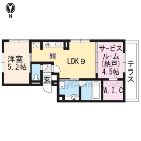 セジュール西賀茂(1LDK/1階)の間取り写真