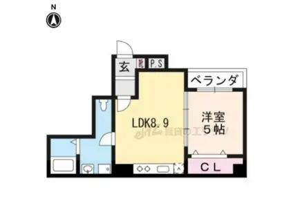 MORE五条(1LDK/4階)の間取り写真