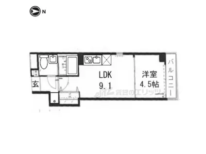 MORE五条(1LDK/3階)の間取り写真