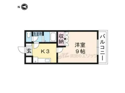 プランドール紫香楽(1K/2階)の間取り写真