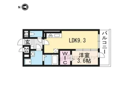 シンフォニー久津川(1LDK/3階)の間取り写真