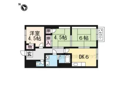 エアリーコートB棟(3DK/2階)の間取り写真