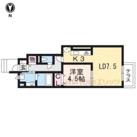 SAN DU WILL (1LDK/1階)の間取り写真