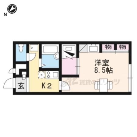 レオパレス大原市場(1K/1階)の間取り写真