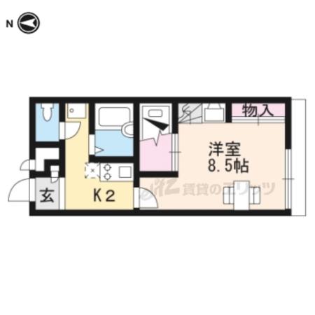 レオパレス甲西(1K/2階)の間取り写真