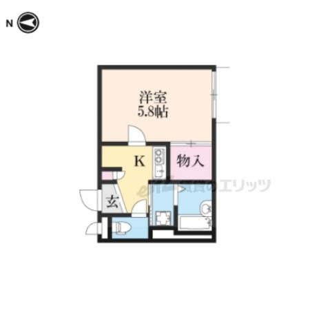 レオパレスバンブー雅(1K/1階)の間取り写真