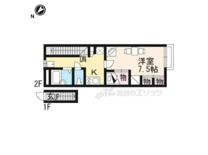 レオパレスヴィータ守山(1K/2階)の間取り写真