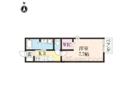 カーペンター512(1K/2階)の間取り写真