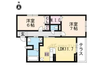 プレッソ・ロート(2LDK/1階)の間取り写真