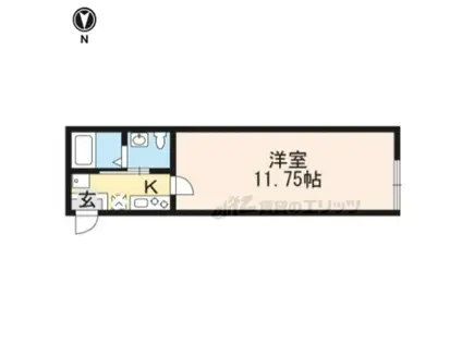 SUNPUT NIJO CASTLE(1K/2階)の間取り写真