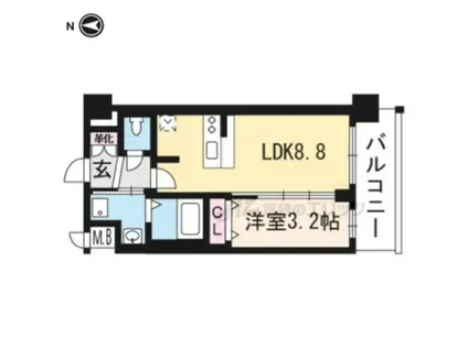 プレサンスTHE KYOTO 粋都(1LDK/2階)の間取り写真