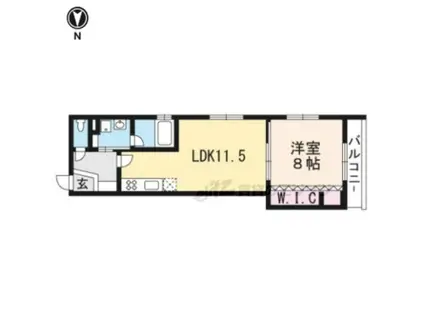 SAWARABI六角油小路(1LDK/3階)の間取り写真