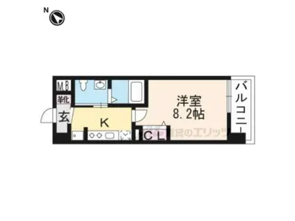 コージーコート南草津(1K/4階)の間取り写真