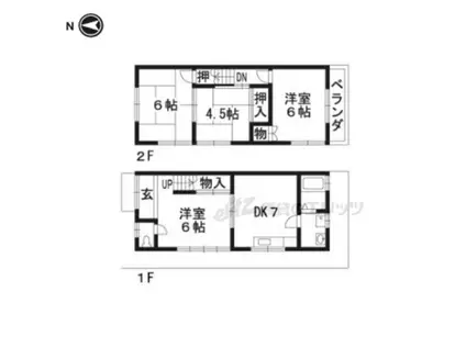 奈良線 城陽駅 徒歩9分 1階建 築42年(4DK)の間取り写真