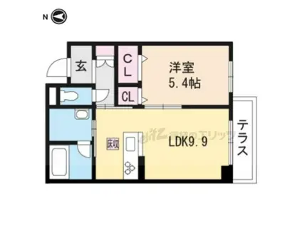 シャーメゾンレフィーノ(1LDK/1階)の間取り写真