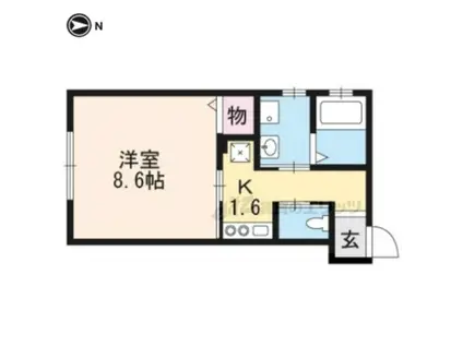 レジデンス東寺南(1K/1階)の間取り写真