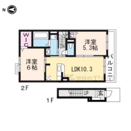 雅 六番館(2LDK/2階)の間取り写真