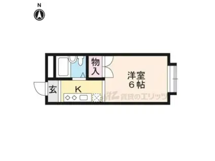 パインヒルハイツ(ワンルーム/2階)の間取り写真