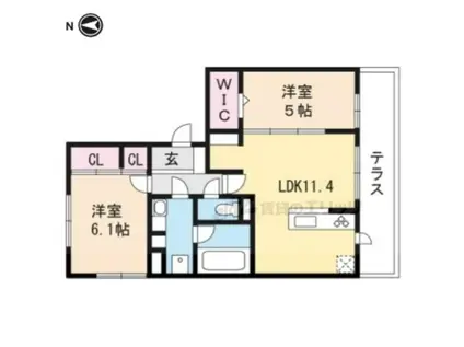 シャルールプラス(2LDK/1階)の間取り写真