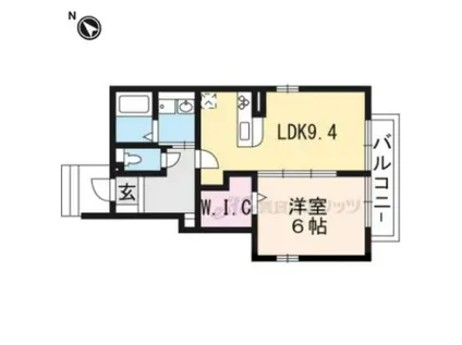 ファミーユ旭ヶ丘(1LDK/1階)の間取り写真