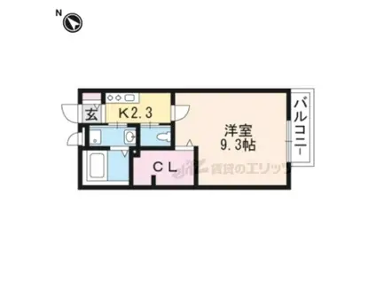 ベルドミール(1K/1階)の間取り写真