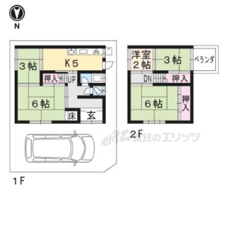 阪急電鉄嵐山線 上桂駅 徒歩10分 2階建 築62年