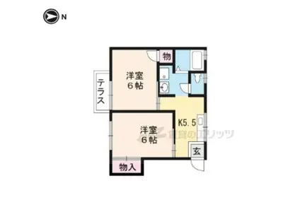 ダイナック(2DK/1階)の間取り写真