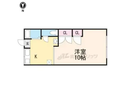 ロイヤル学園前PART(1K/1階)の間取り写真