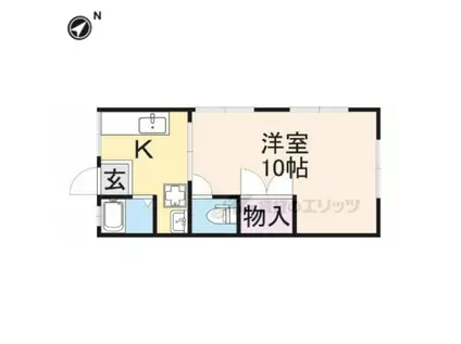 ロイヤル学園前PART(1DK/地下階)の間取り写真