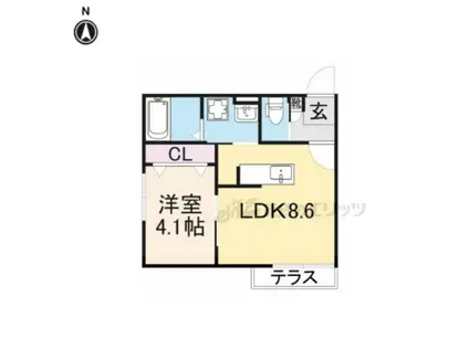 NICONICO古城が丘(1LDK/2階)の間取り写真