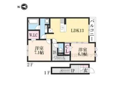 BELLE FAMILLE(2LDK/2階)の間取り写真